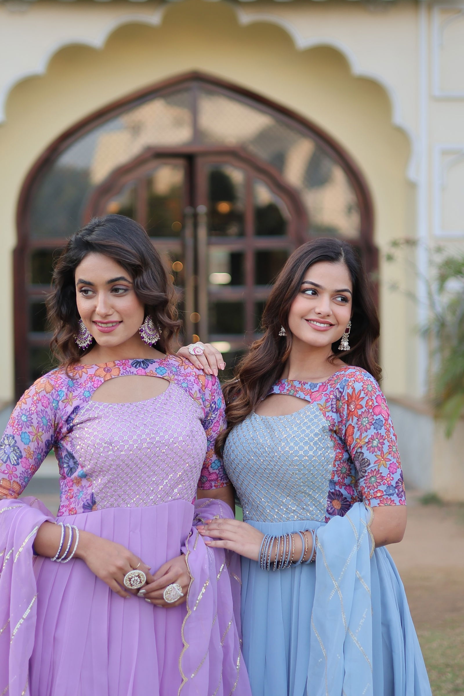 KA 1083 Georgette  Designer Party Wear Gown With Dupatta Wholesale Clothing Suppliers In India